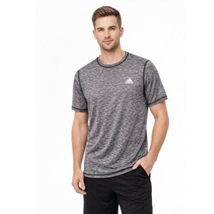Adidas Shirt Mens Large‎ Tee Performance Gray Heathered Golf Athletic T-Shirt